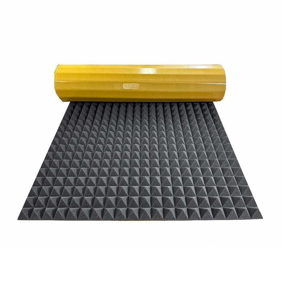 Mousse Acoustique ABM PYRAMIDS Autocollante - 50mm, 0,25m2 Insonorisation Mousse Absorbante Acoustique application de mousse acoustique ABM Insulation