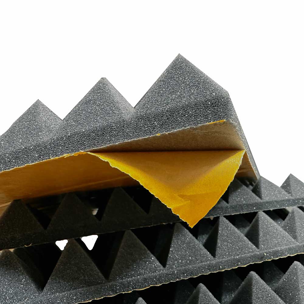 Mousse Acoustique ABM PYRAMIDS Autocollante - 50mm, 0,25m2 ABM Insulation Mousse Acoustique ABM PYRAMIDS Autocollante - 50mm, 0,25m2 Insonorisation Mousse Absorbante Acoustique application de mousse acoustique ABM Insulation