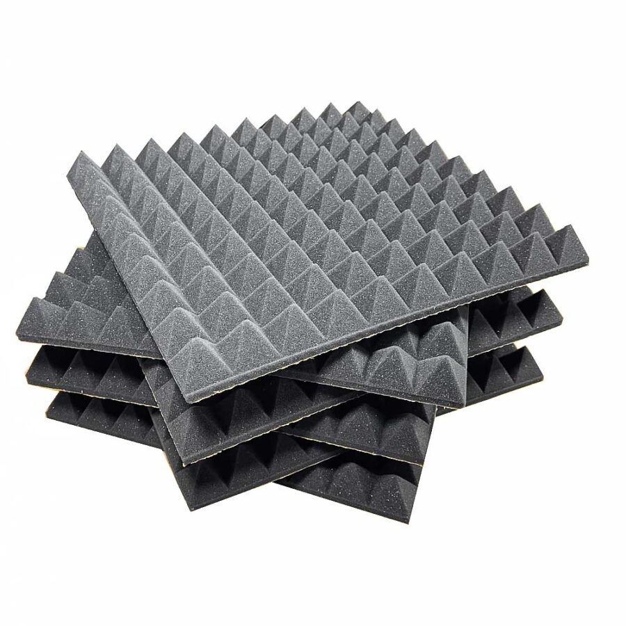Mousse Acoustique ABM PYRAMIDS Autocollante - 50mm, 0,25m2 Insonorisation Mousse Absorbante Acoustique application de mousse acoustique ABM Insulation