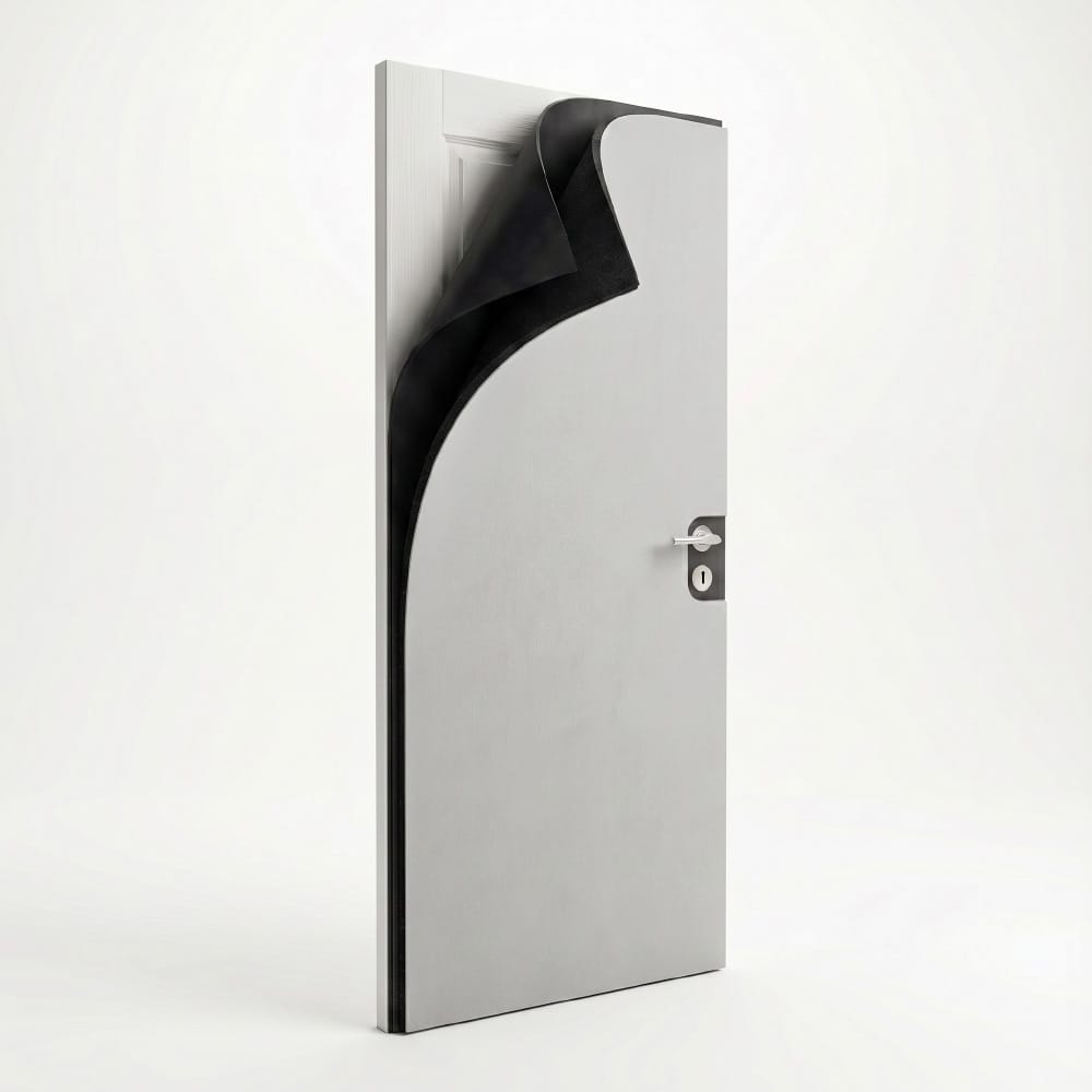 Ensemble de matériaux pour l'insonorisation des portes intérieures, 2×2m2, Blanc zd2010b-4